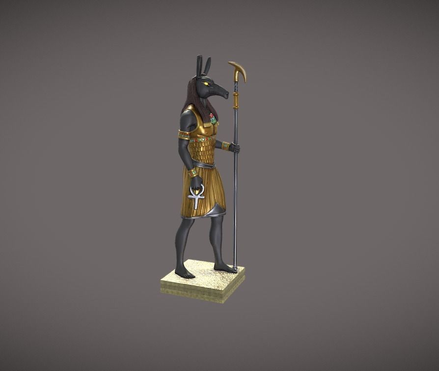 Statue of the Egyptian god Seth 3D print model_5