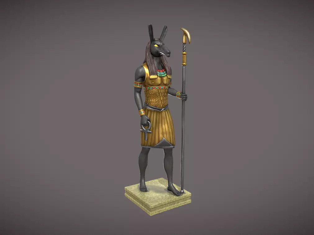 Statue of the Egyptian god Seth 3D print model_0