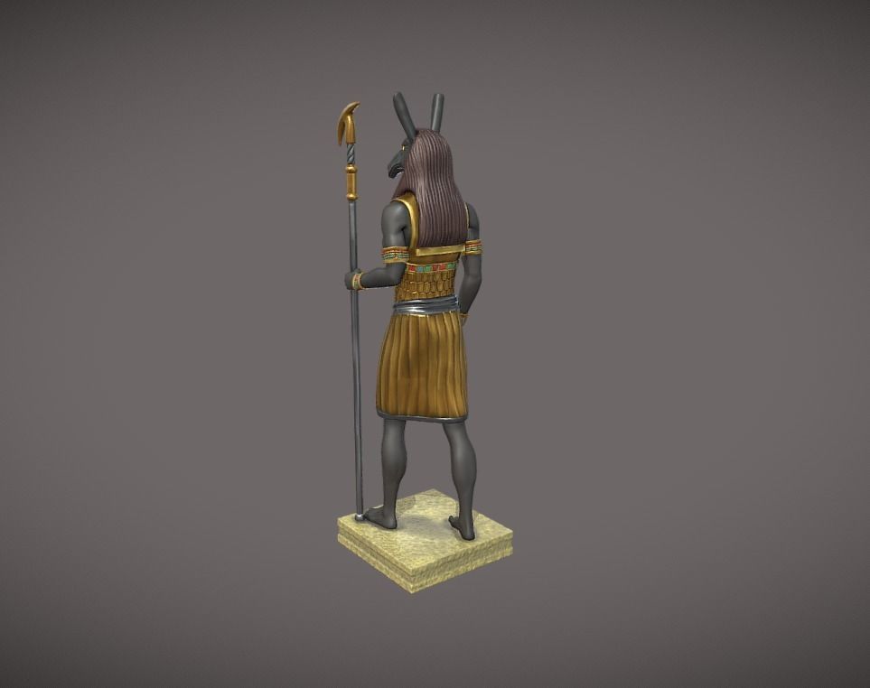 Statue of the Egyptian god Seth 3D print model_4