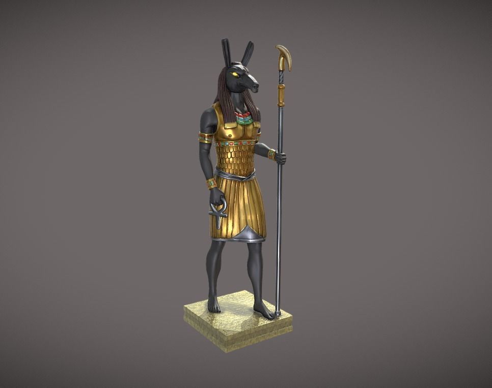 Statue of the Egyptian god Seth 3D print model_2