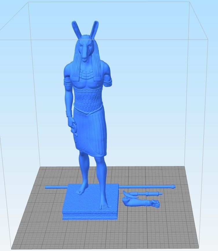 Statue of the Egyptian god Seth 3D print model_7