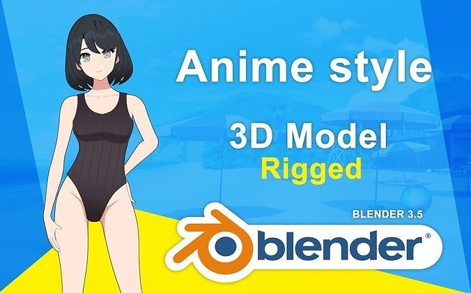 Emi - bikini girl Low-poly 3D model