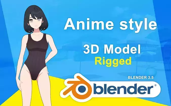 Emi - bikini girl Low-poly 3D model Emi - bikini girl Low-poly 3D model