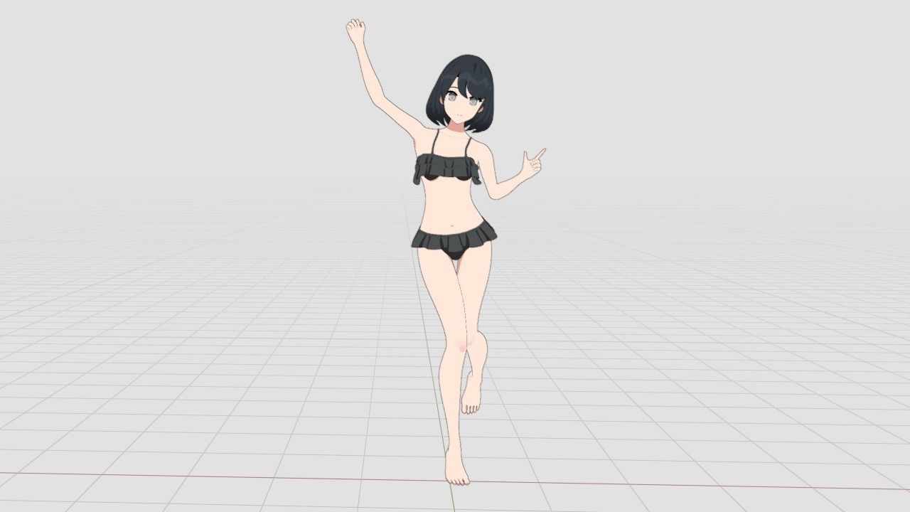 Emi - bikini girl Low-poly 3D model_19