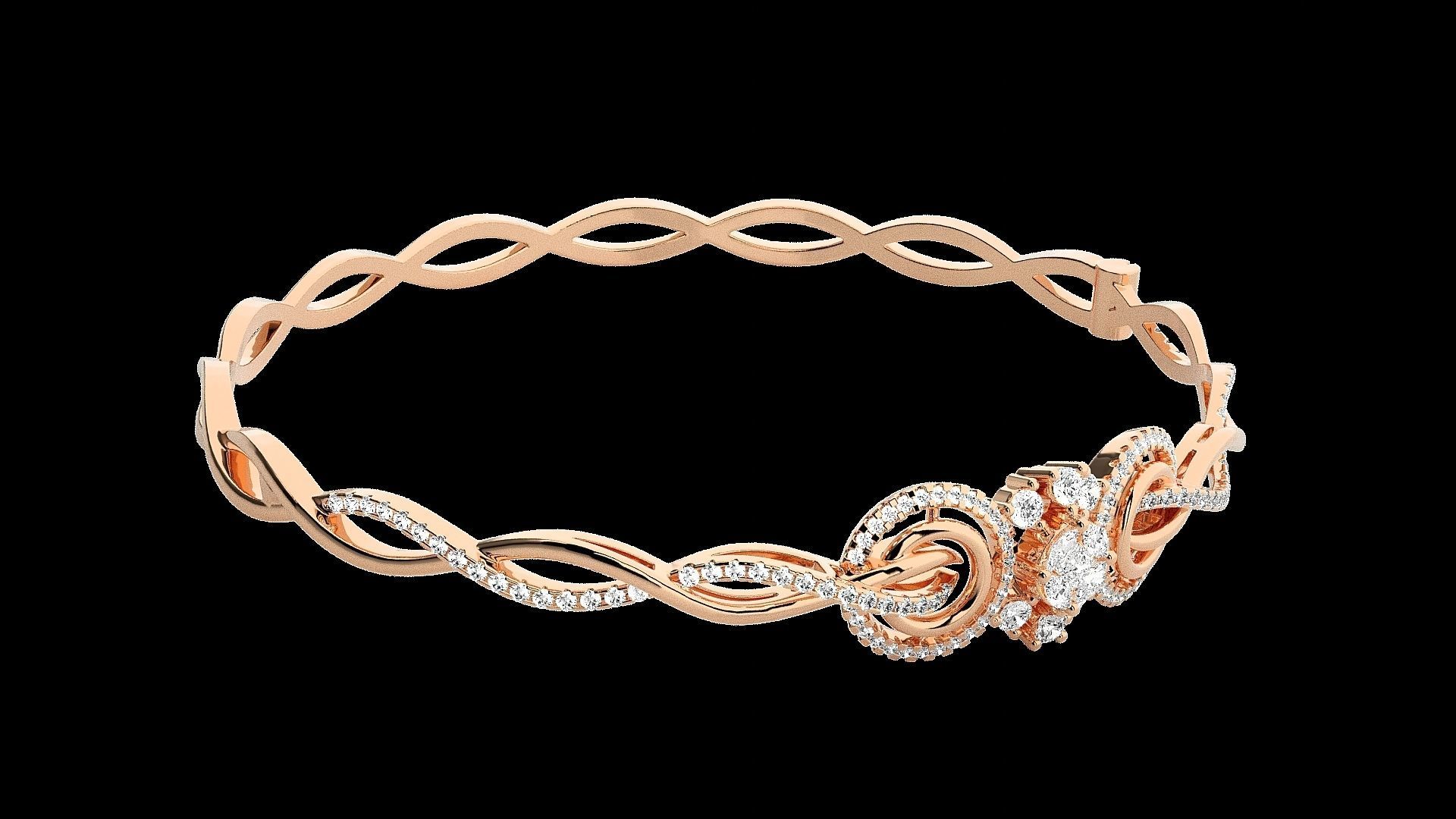 Diamond Bracelet Renders 3dm stl gem map 3D print model_2