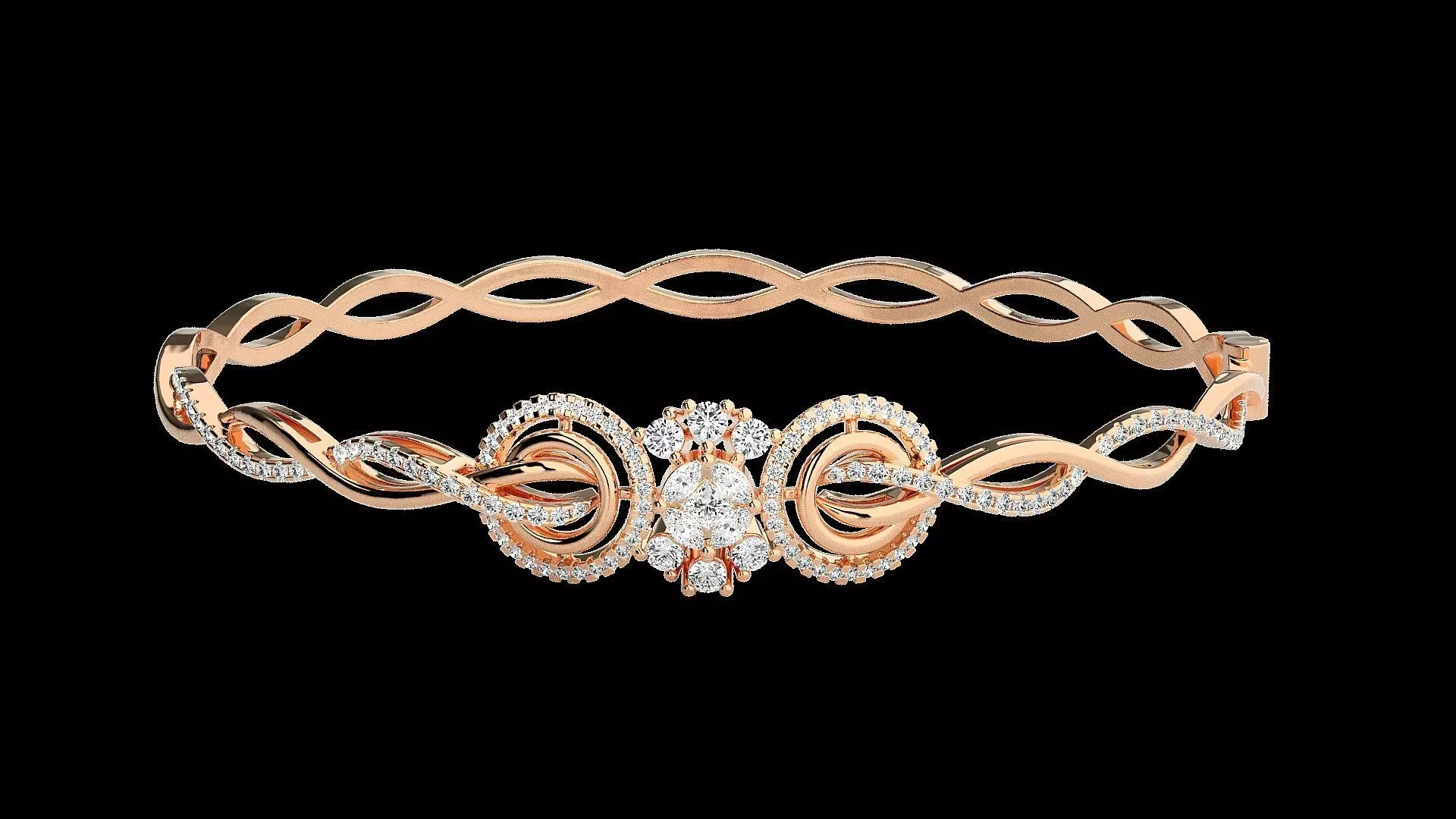 Diamond Bracelet Renders 3dm stl gem map 3D print model_0