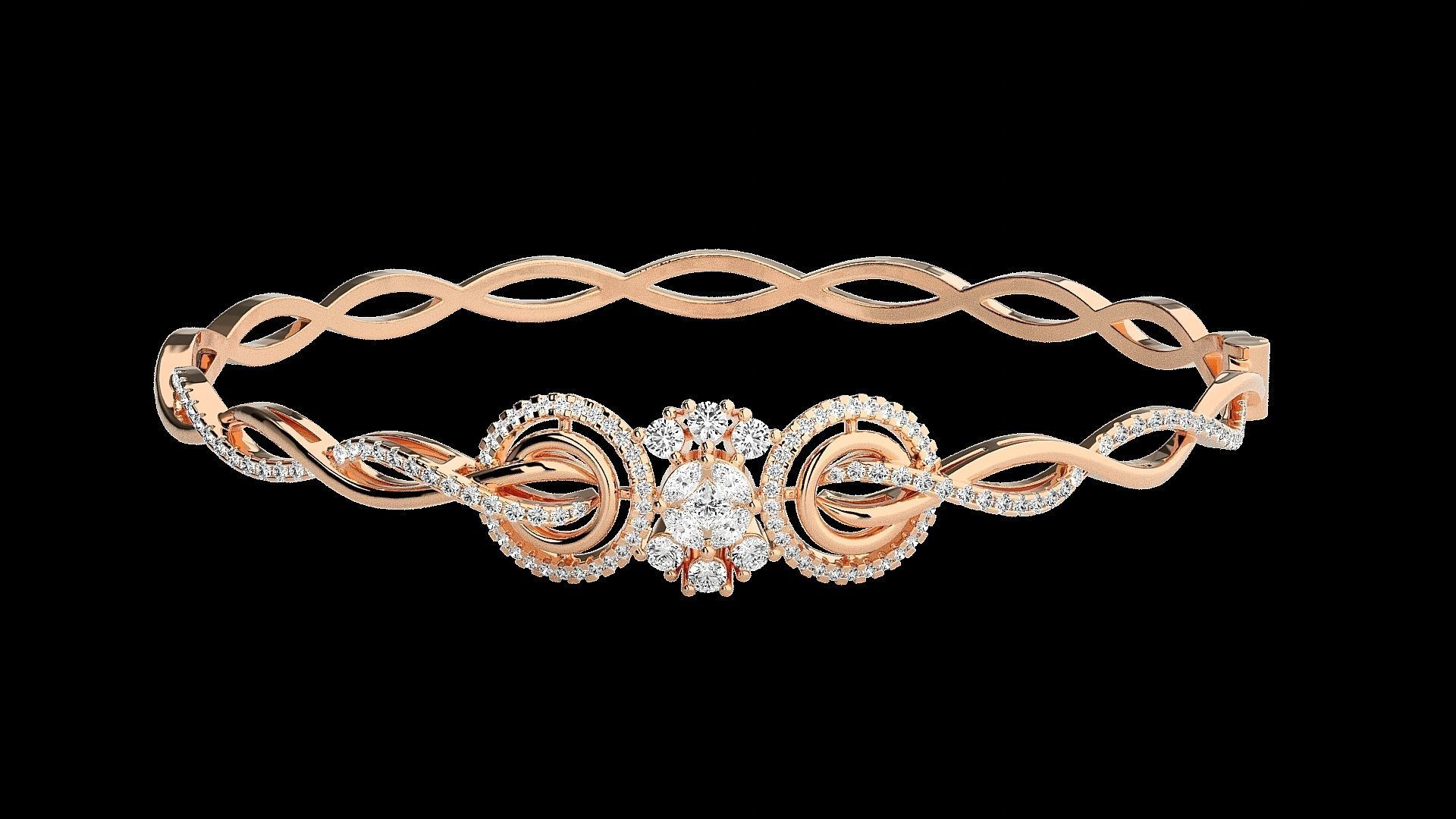 Diamond Bracelet Renders 3dm stl gem map 3D print model_1