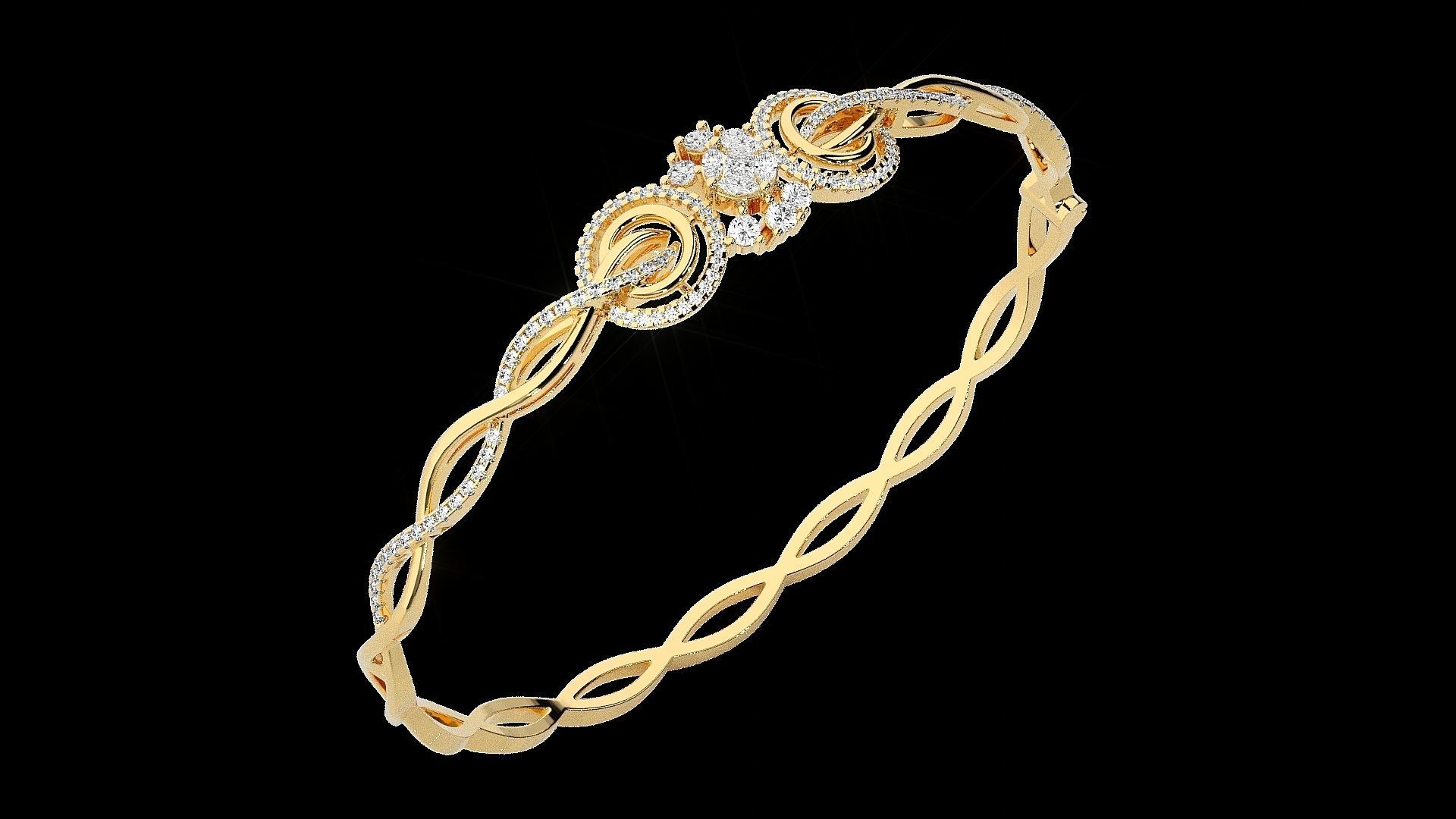 Diamond Bracelet Renders 3dm stl gem map 3D print model_18