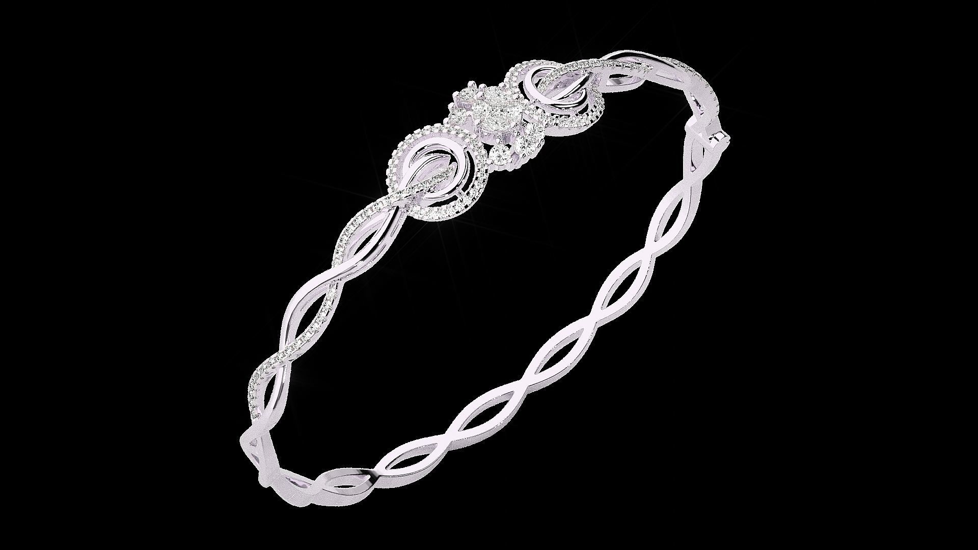 Diamond Bracelet Renders 3dm stl gem map 3D print model_12