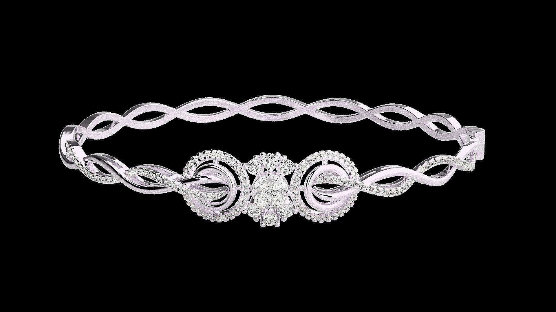 Diamond Bracelet Renders 3dm stl gem map 3D print model_8