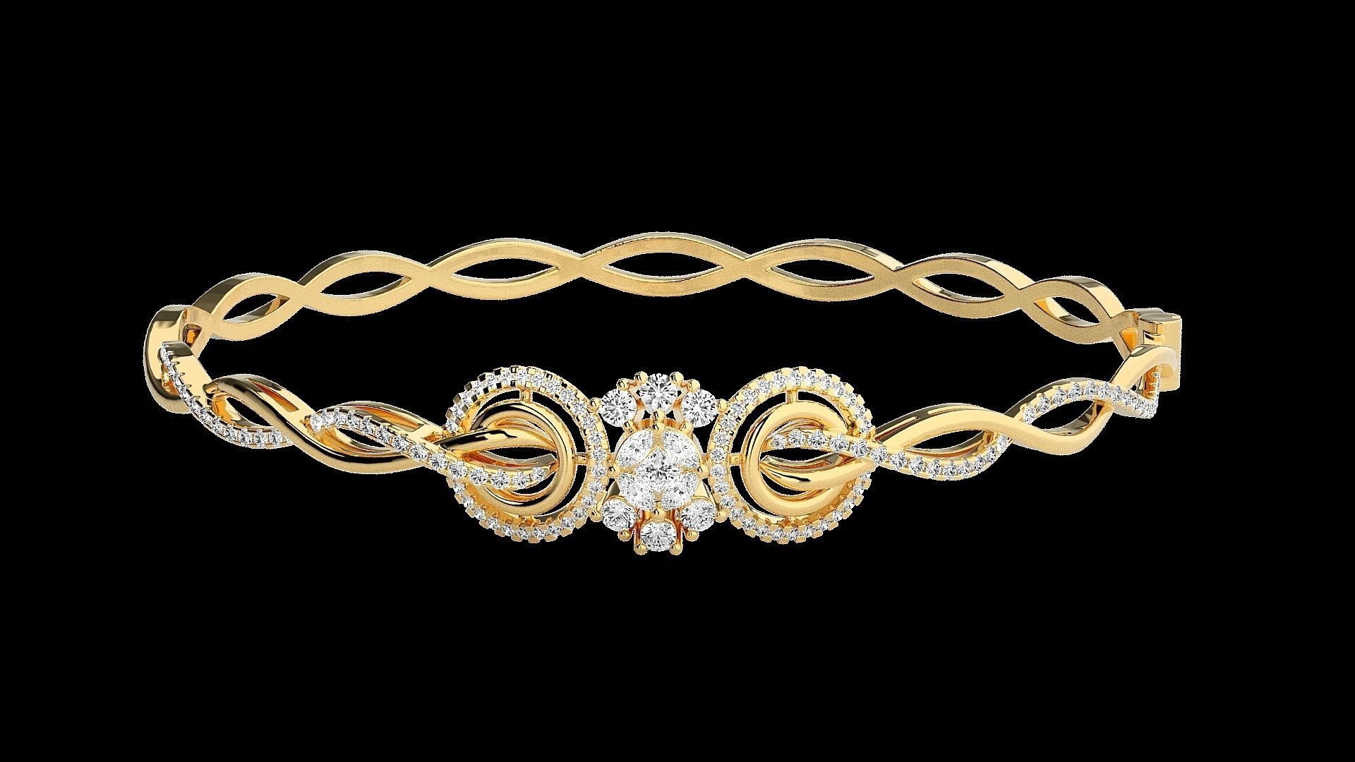 Diamond Bracelet Renders 3dm stl gem map 3D print model_14