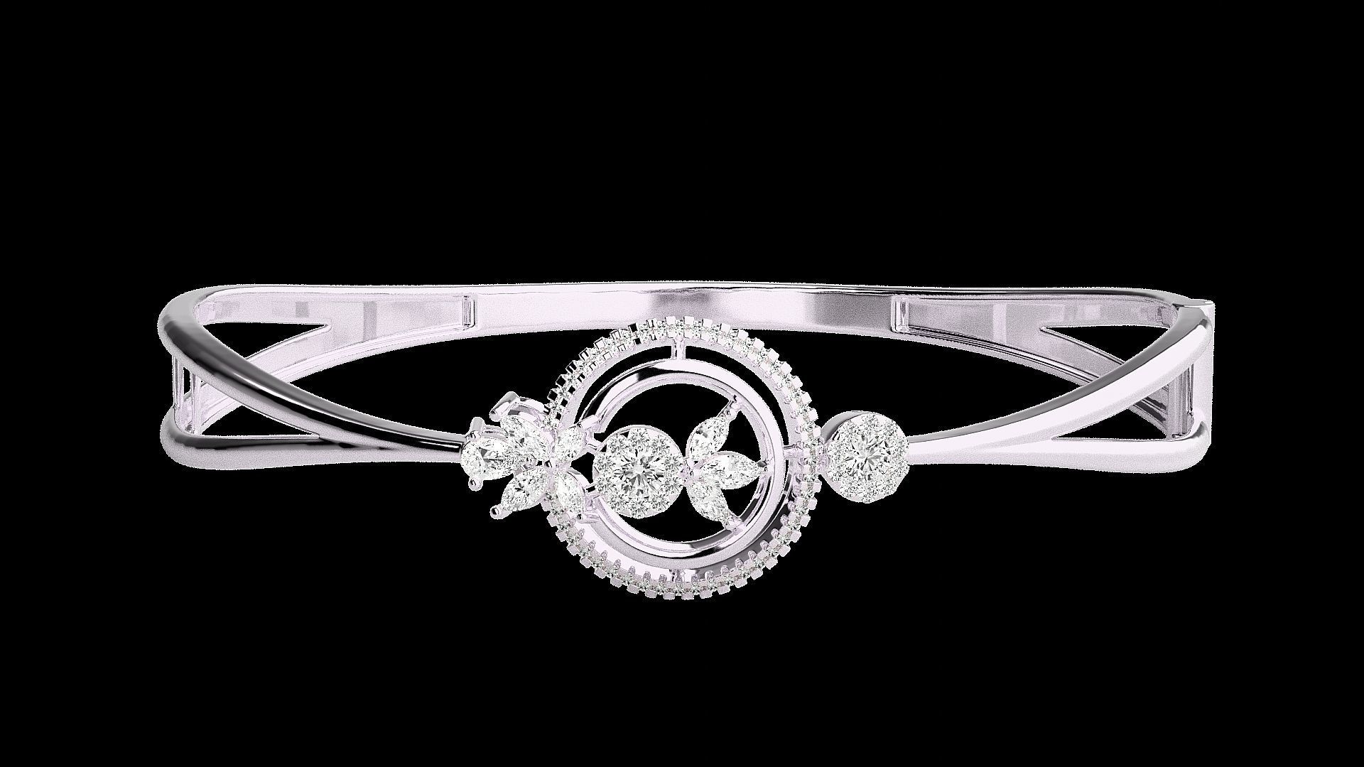 Diamond Bracelet Renders 3dm stl gem map 3D print model_8