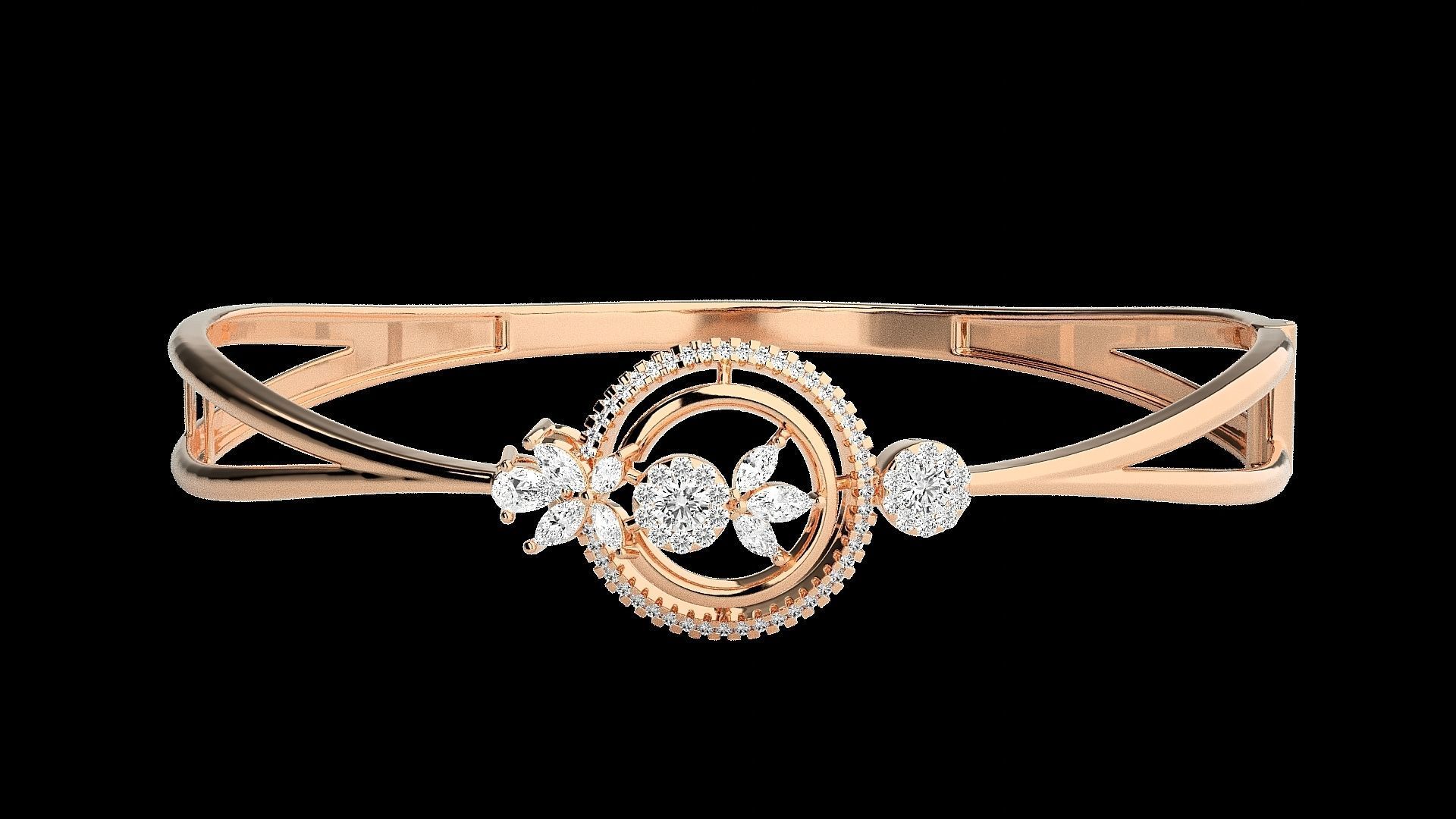 Diamond Bracelet Renders 3dm stl gem map 3D print model_1