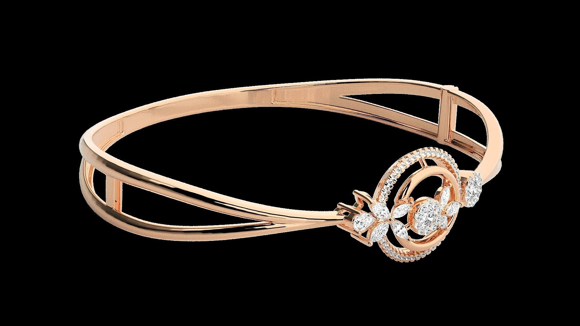 Diamond Bracelet Renders 3dm stl gem map 3D print model_2