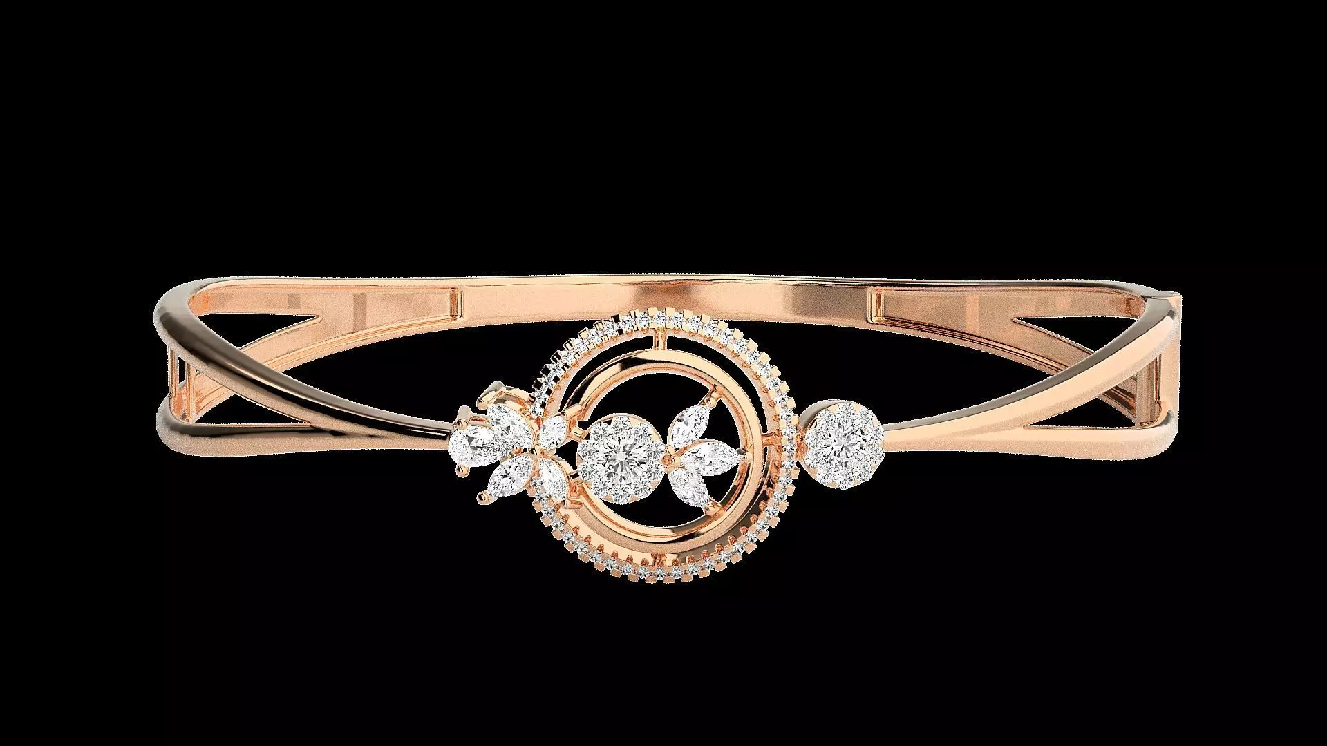 Diamond Bracelet Renders 3dm stl gem map 3D print model_0