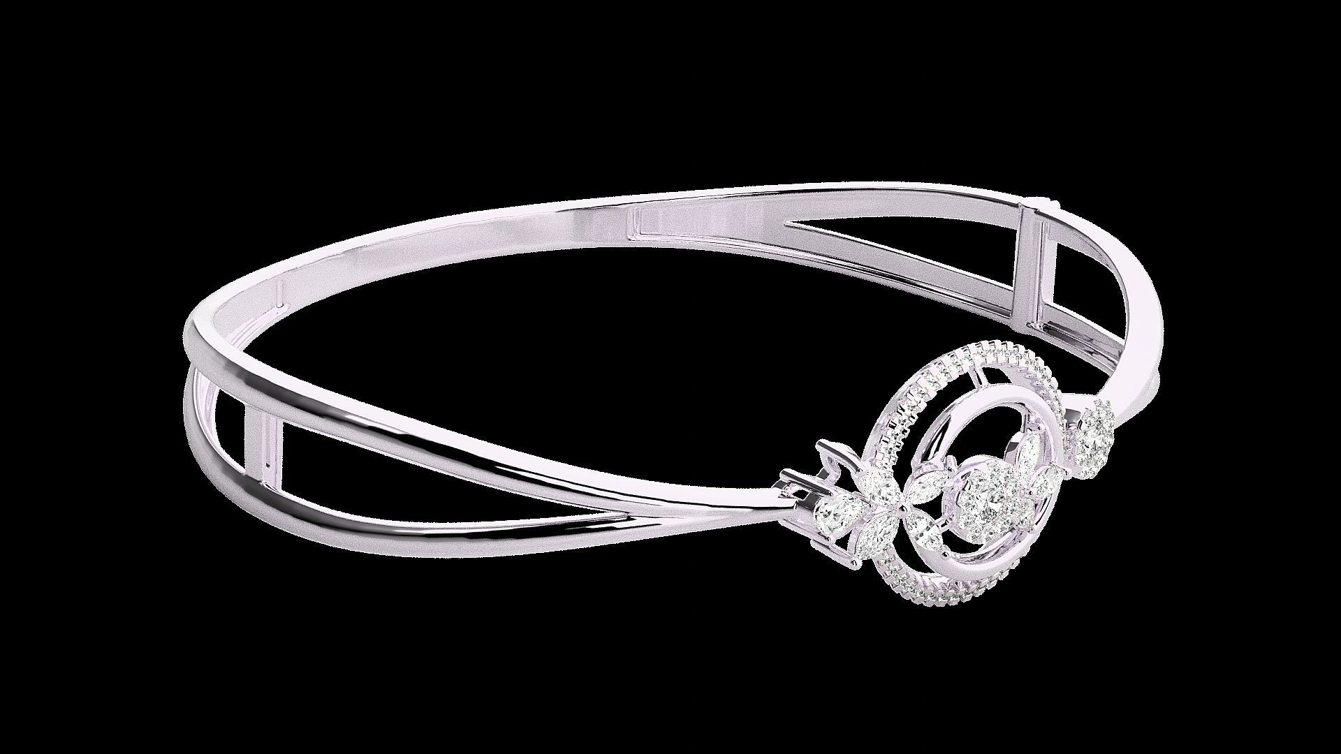 Diamond Bracelet Renders 3dm stl gem map 3D print model_10