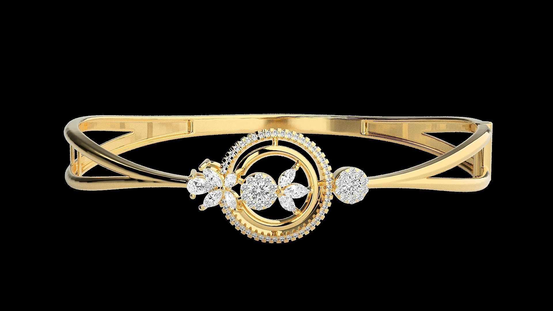 Diamond Bracelet Renders 3dm stl gem map 3D print model_13