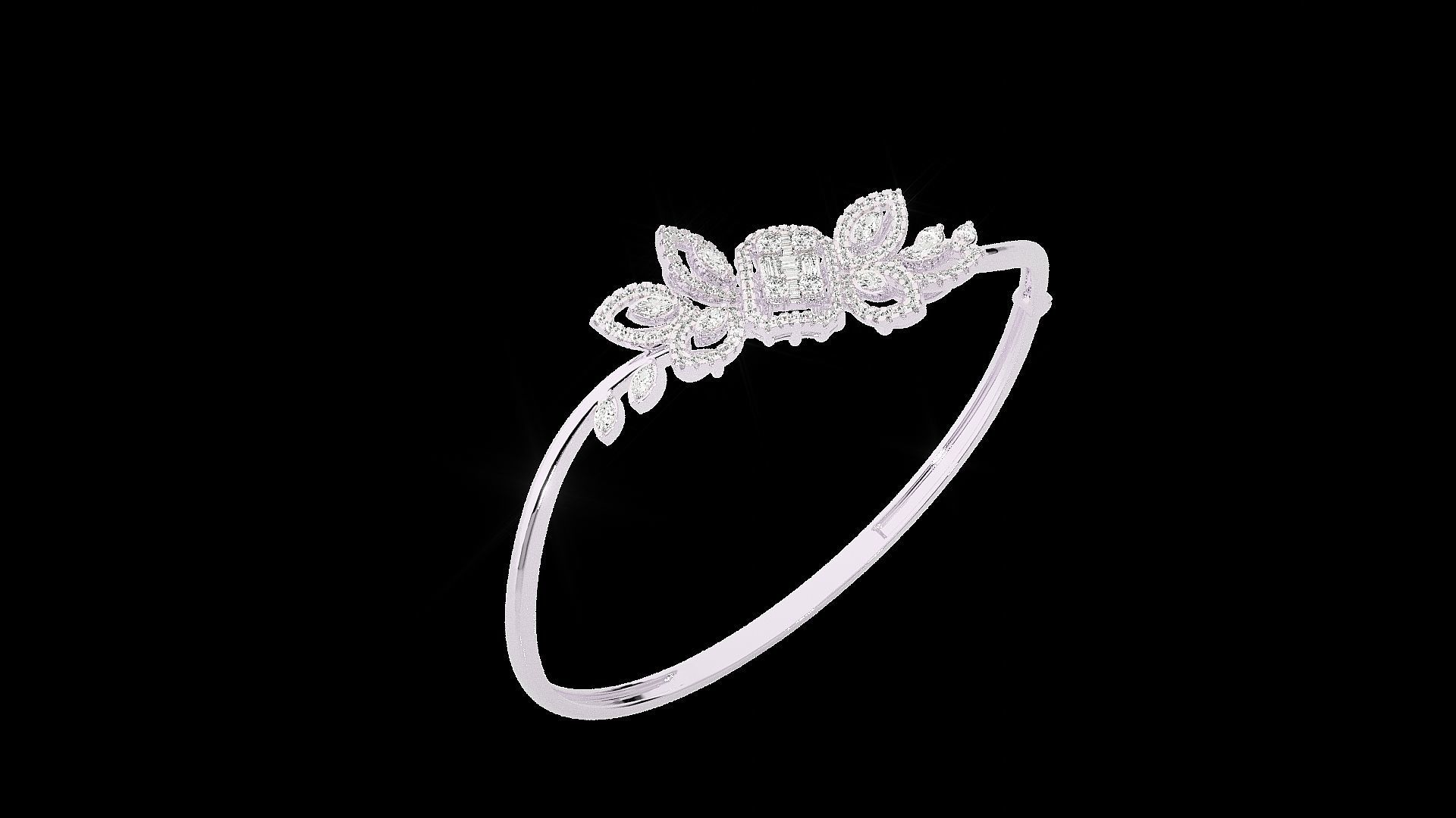 Diamond Bracelet Renders 3dm stl gem map 3D print model_11