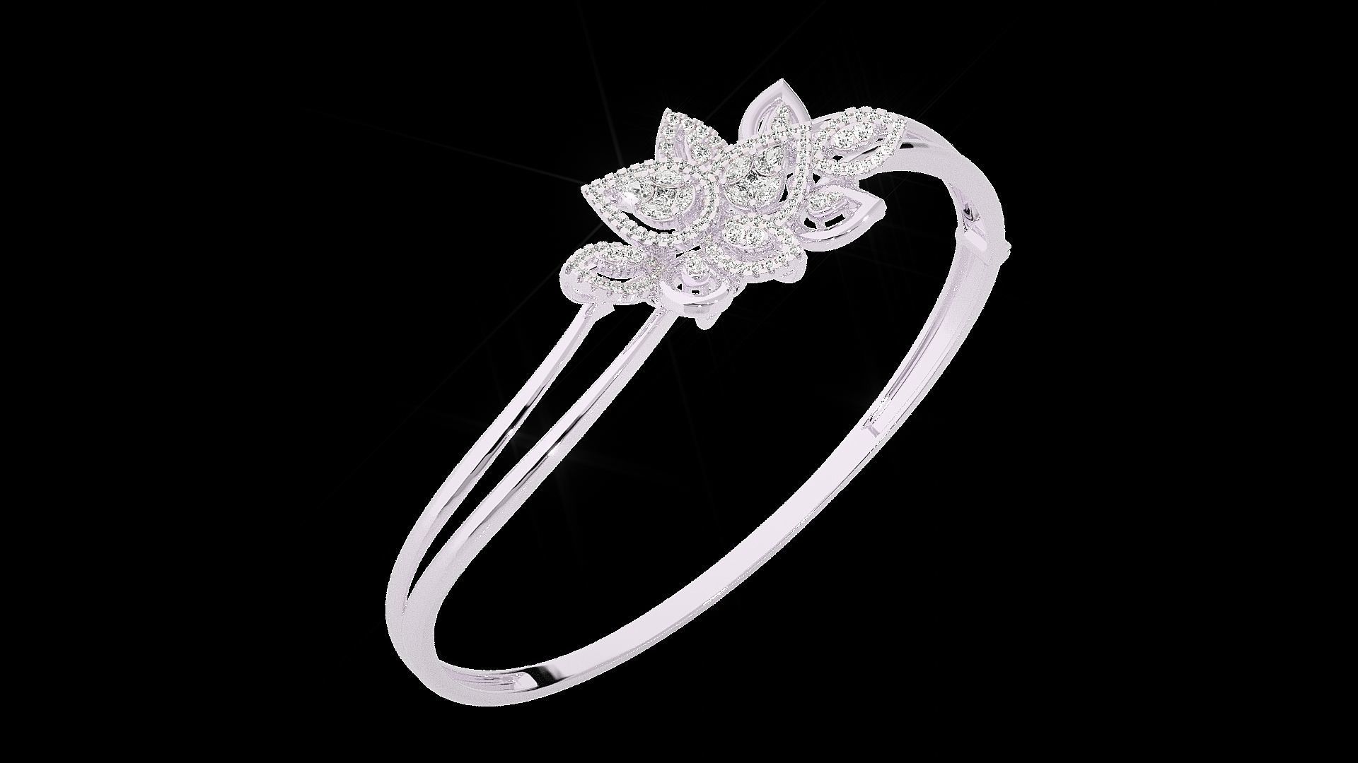 Diamond Bracelet Renders 3dm stl gem map 3D print model_11