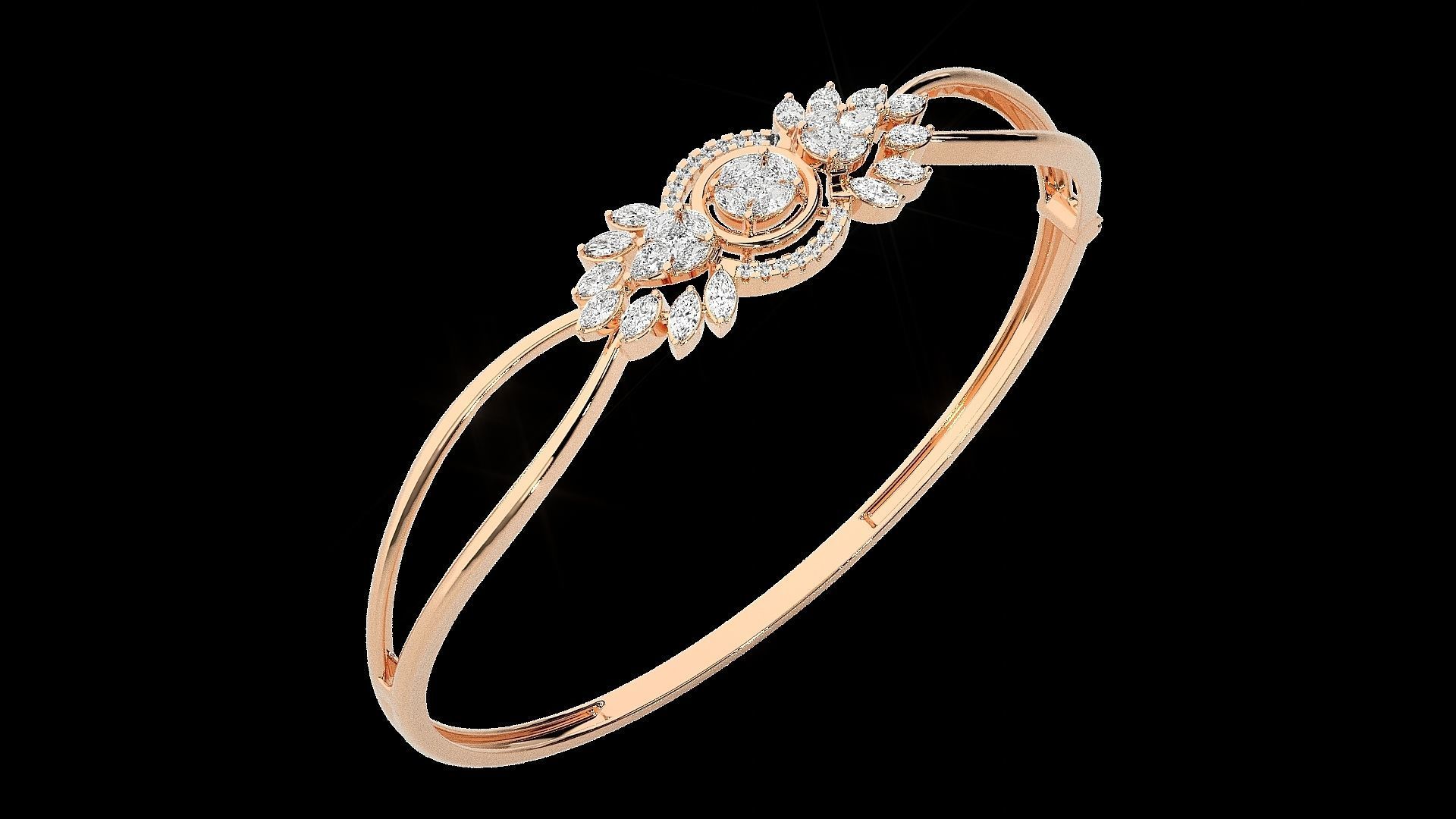 Diamond Bracelet Renders 3dm stl gem map 3D print model_5