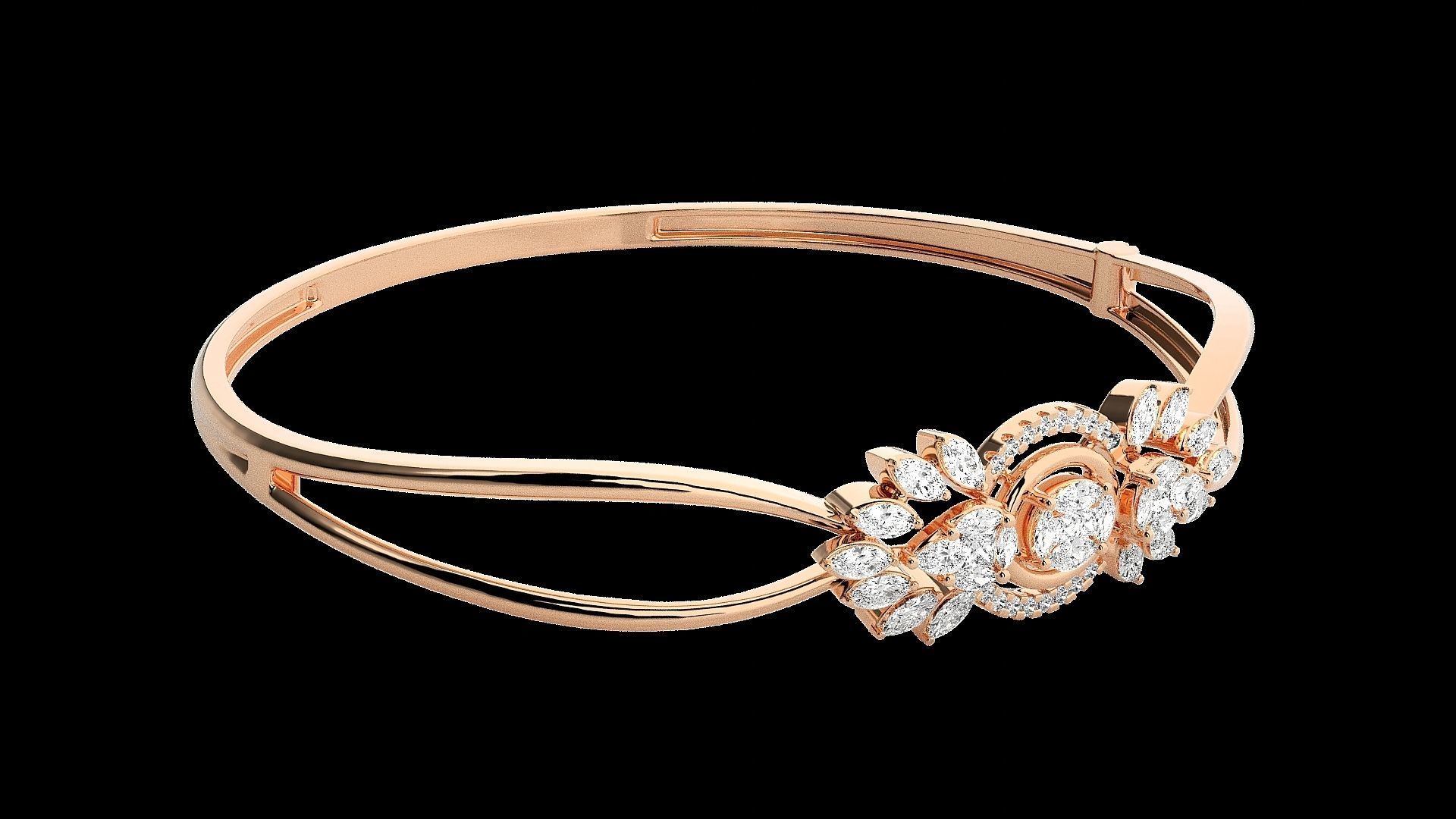 Diamond Bracelet Renders 3dm stl gem map 3D print model_2