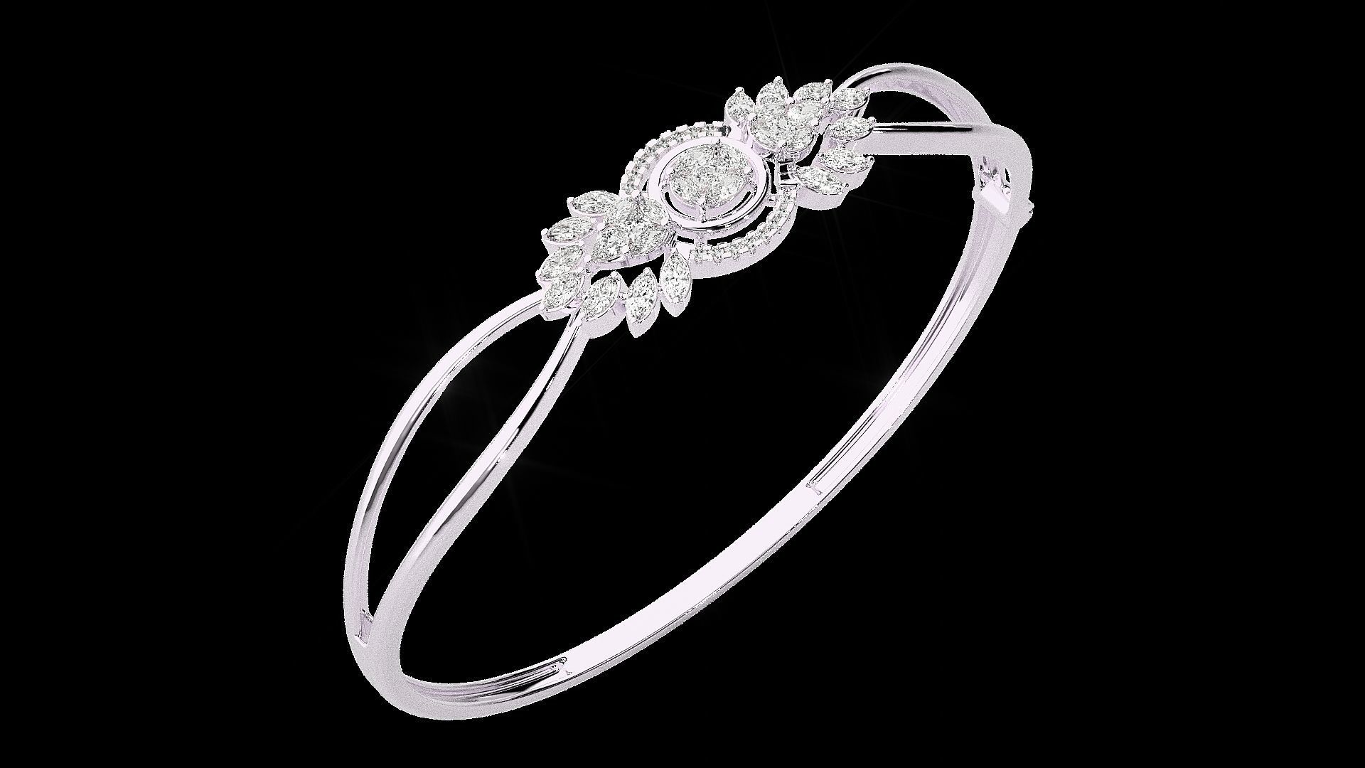 Diamond Bracelet Renders 3dm stl gem map 3D print model_12