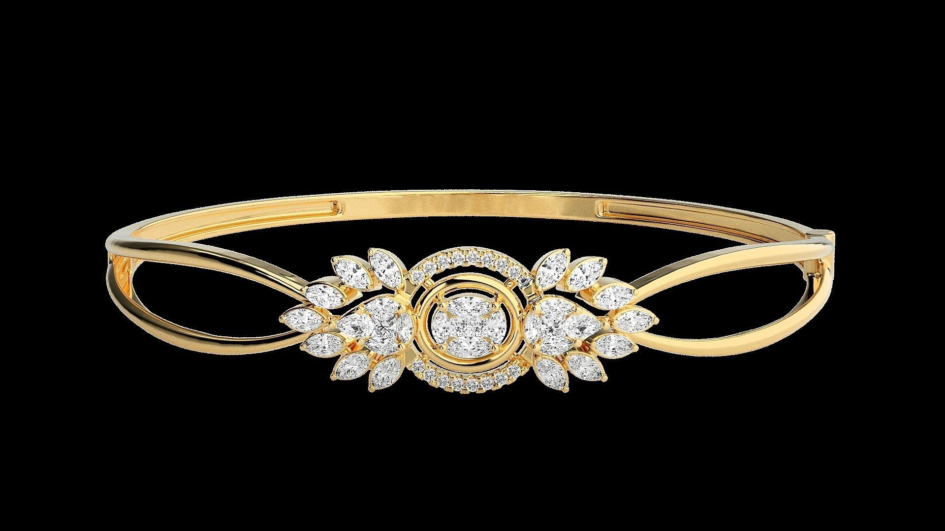 Diamond Bracelet Renders 3dm stl gem map 3D print model_14