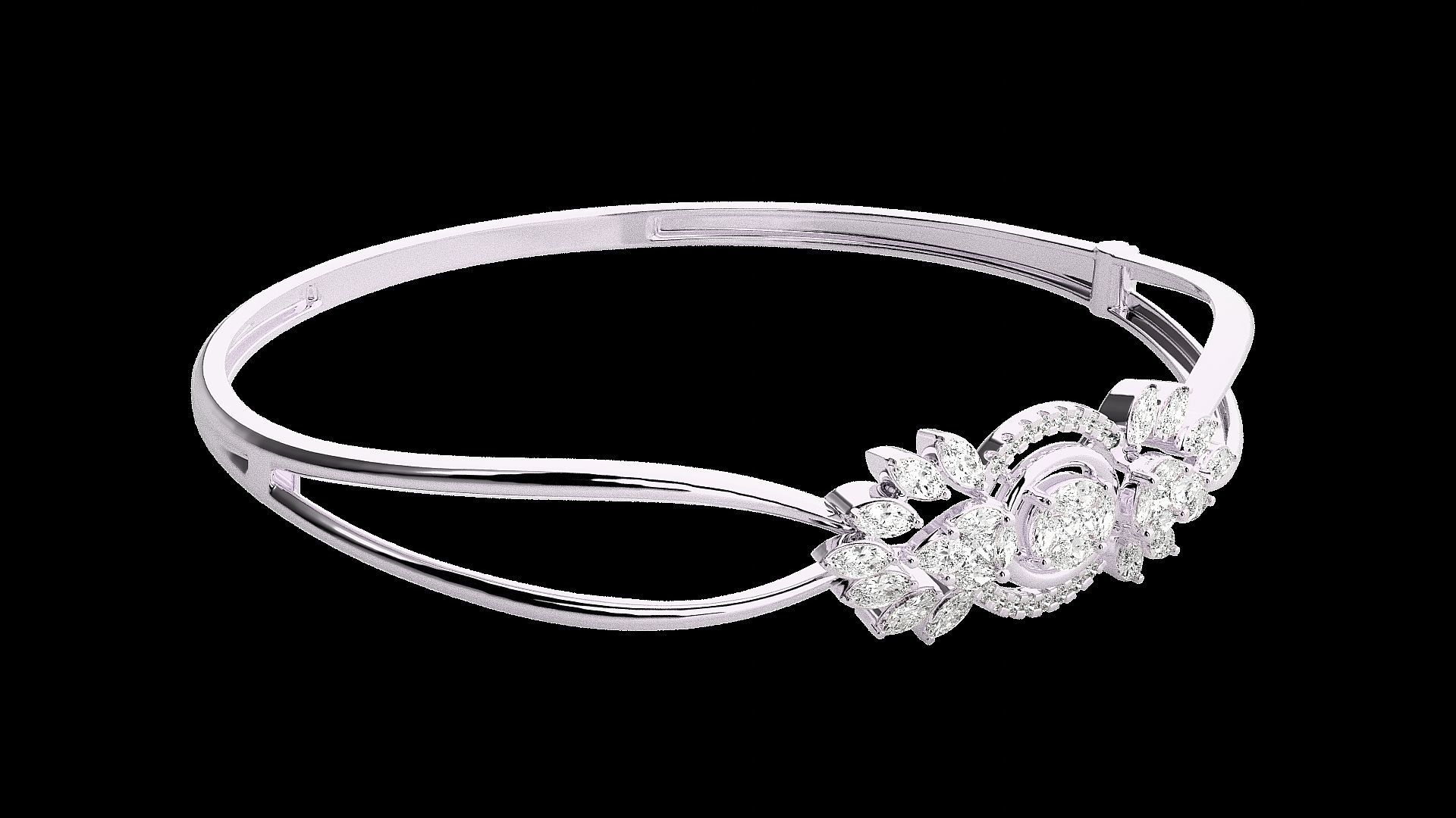 Diamond Bracelet Renders 3dm stl gem map 3D print model_10