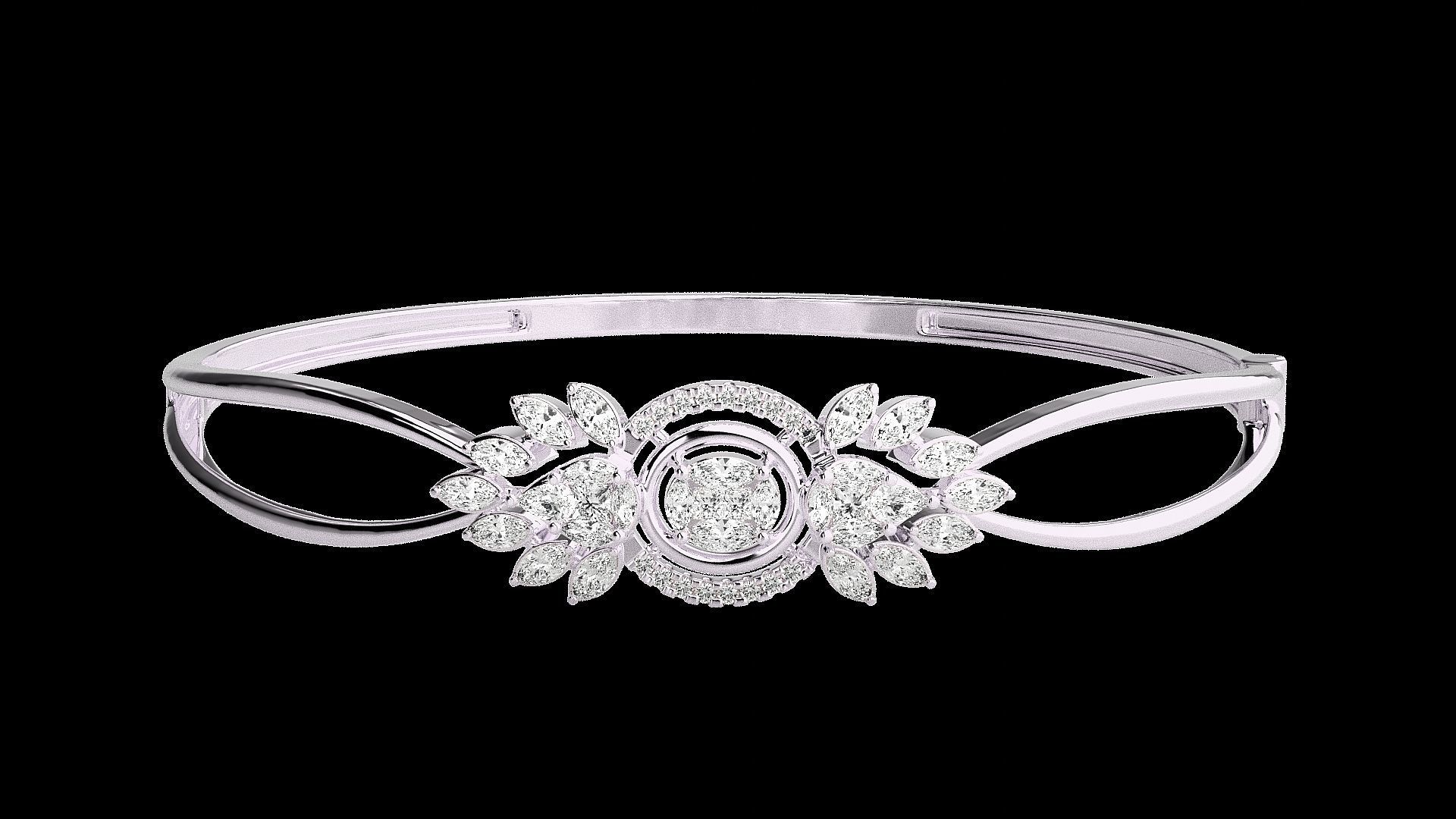 Diamond Bracelet Renders 3dm stl gem map 3D print model_8