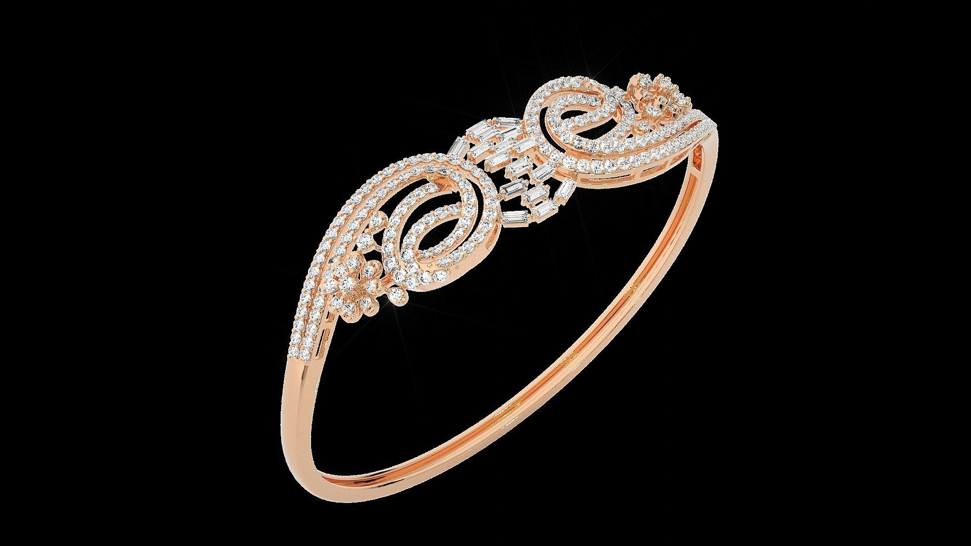 Diamond Bracelet Renders 3dm stl gem map 3D print model_5