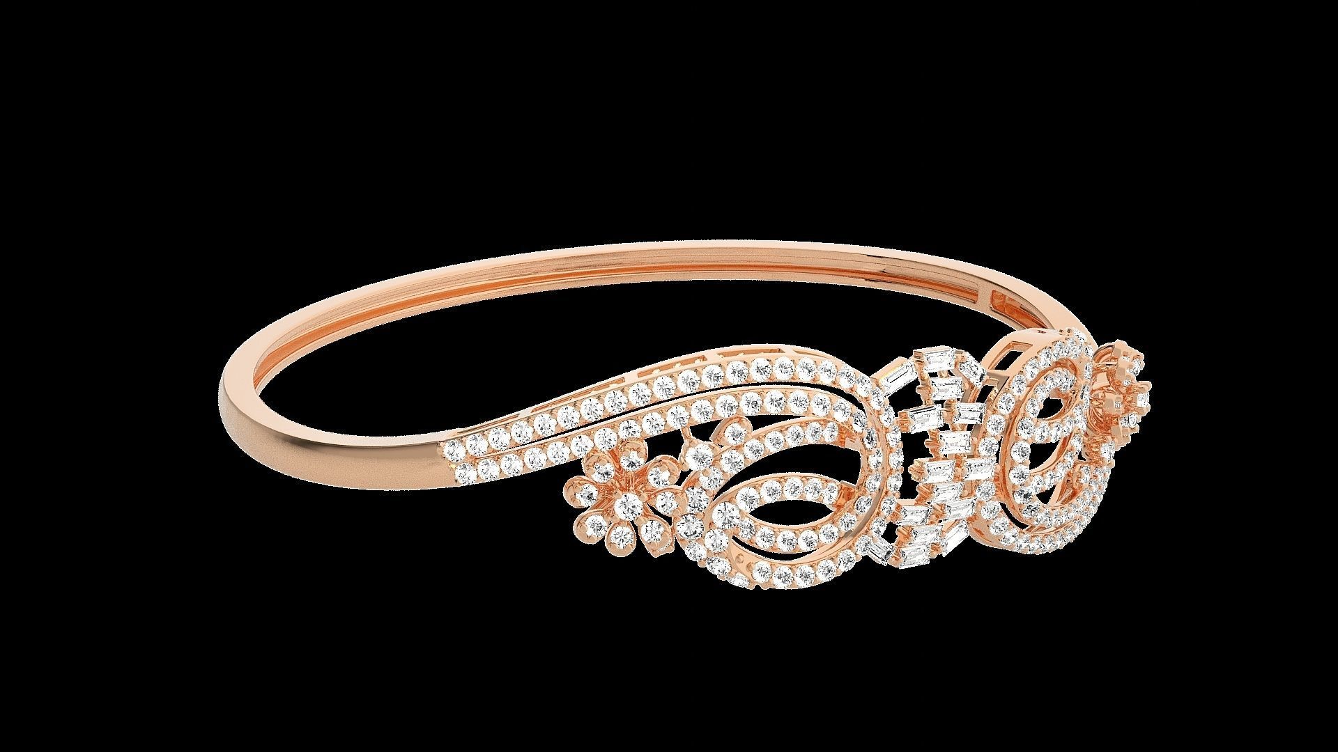 Diamond Bracelet Renders 3dm stl gem map 3D print model_3