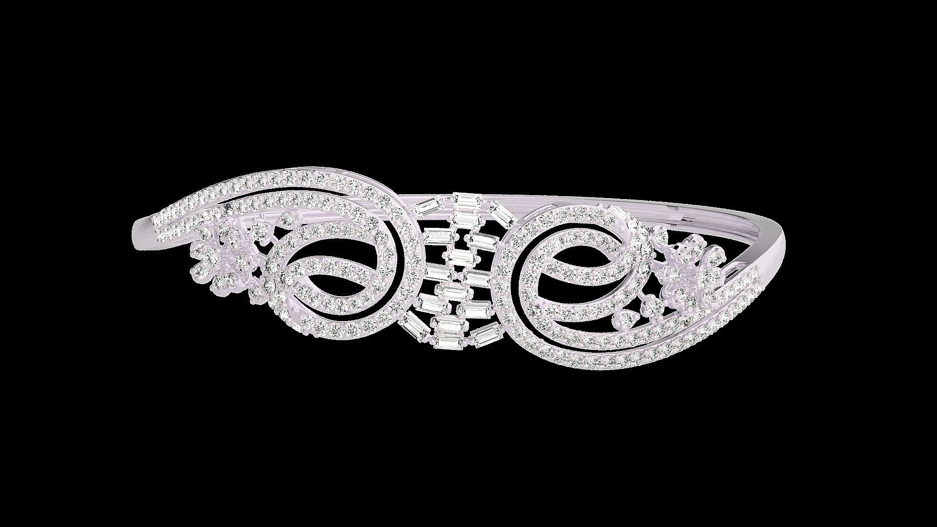 Diamond Bracelet Renders 3dm stl gem map 3D print model_8