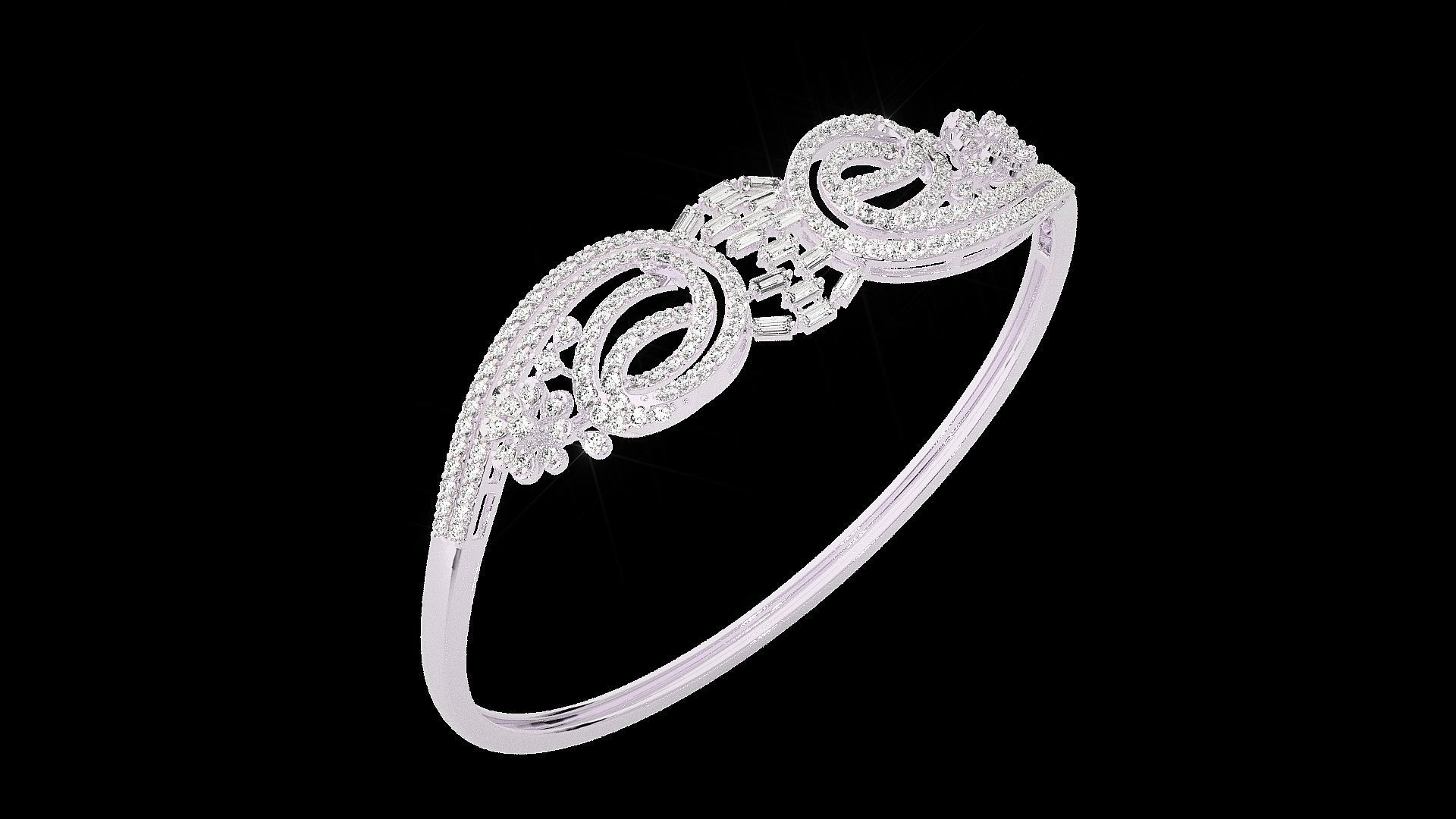 Diamond Bracelet Renders 3dm stl gem map 3D print model_12