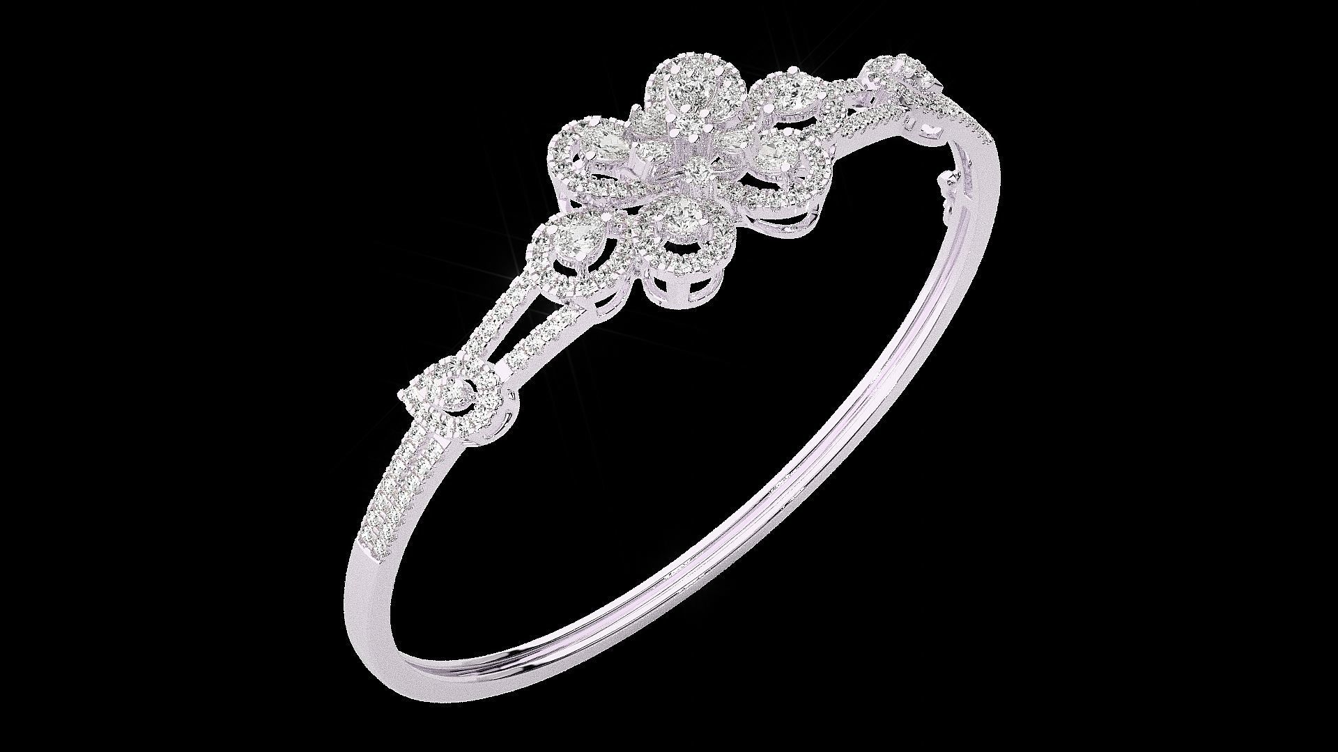 Diamond Bracelet Renders 3dm stl gem map 3D print model_11