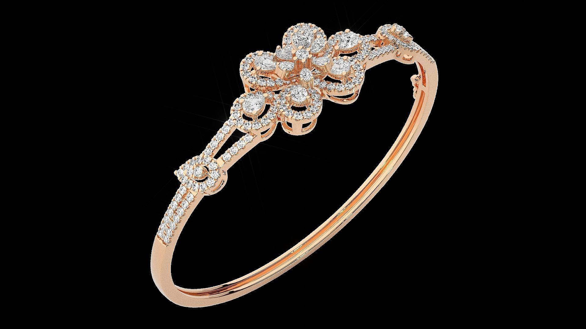 Diamond Bracelet Renders 3dm stl gem map 3D print model_5