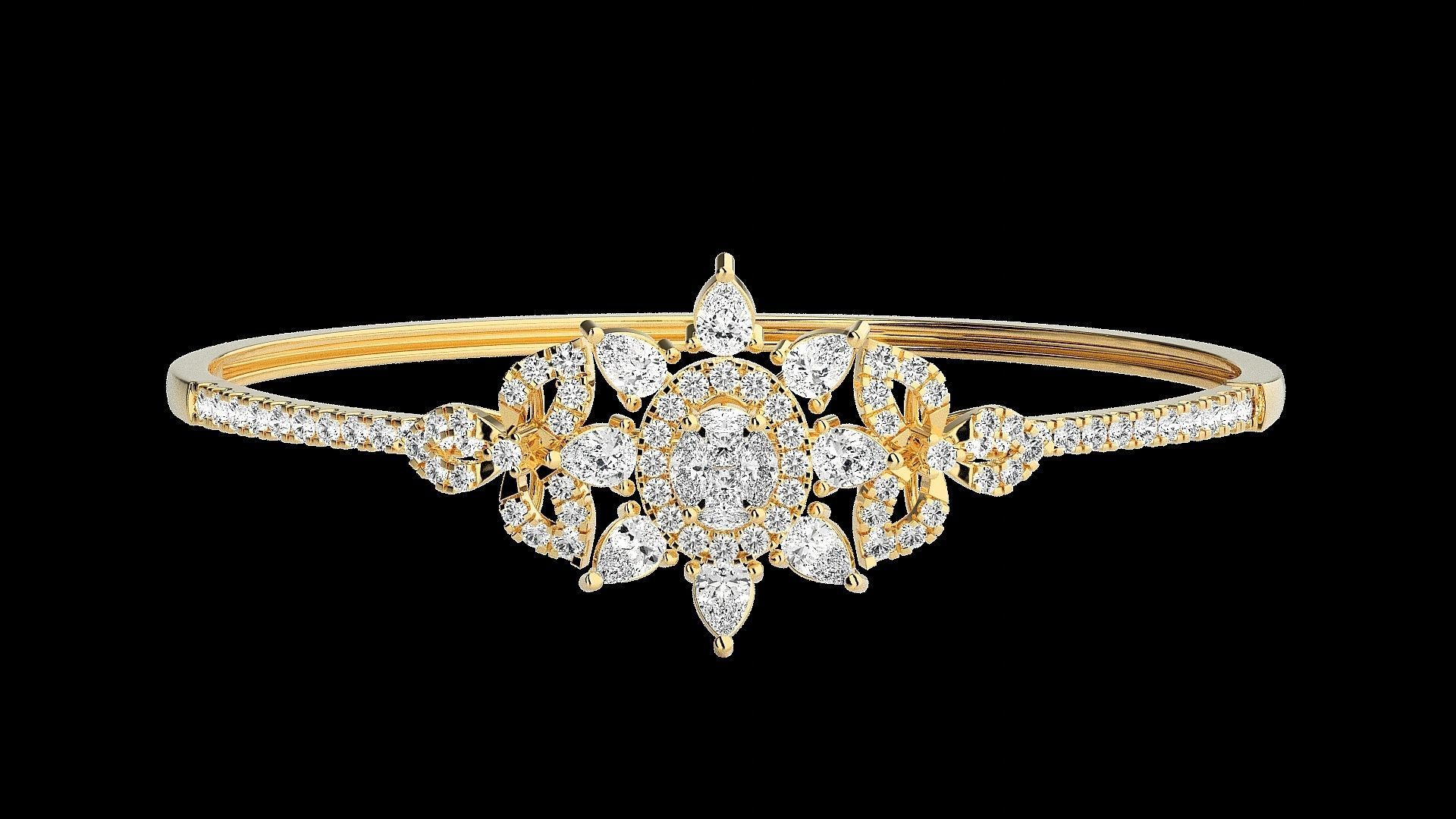 Diamond Bracelet Renders 3dm stl gem map 3D print model_14