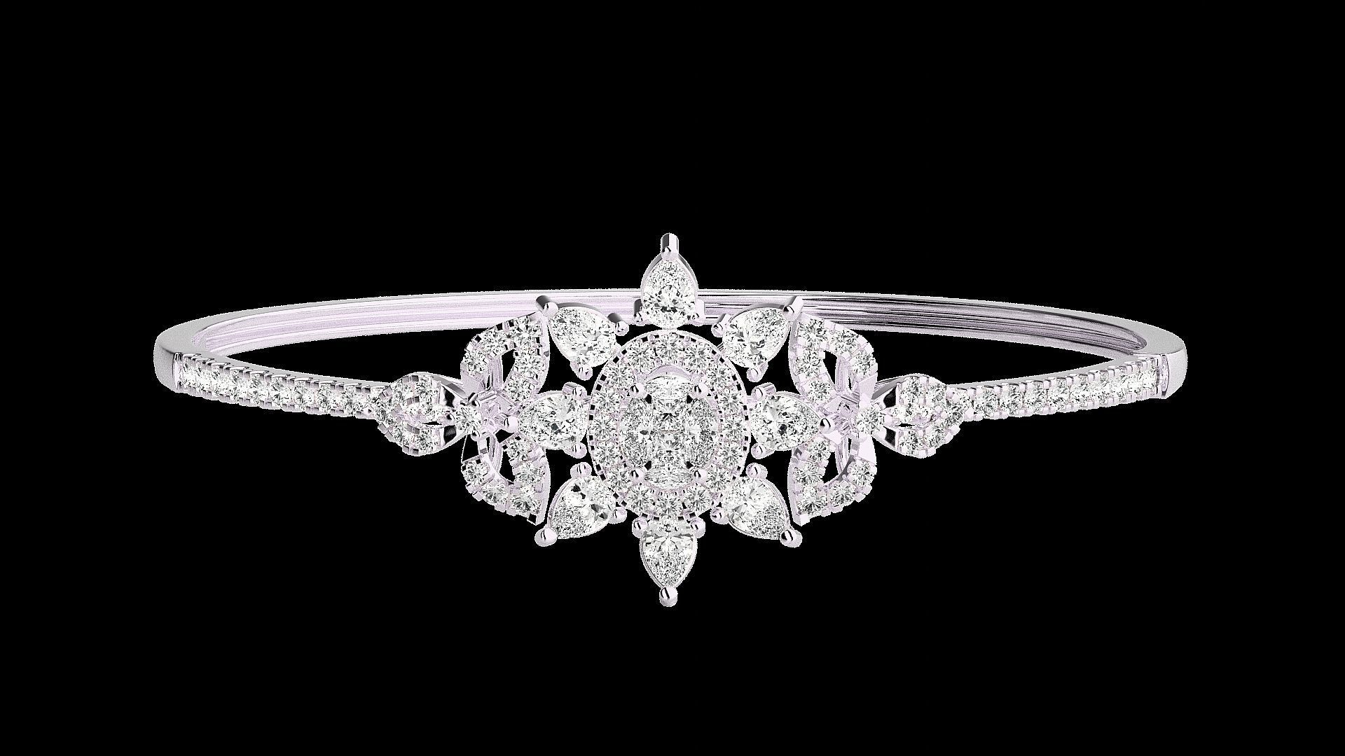 Diamond Bracelet Renders 3dm stl gem map 3D print model_8