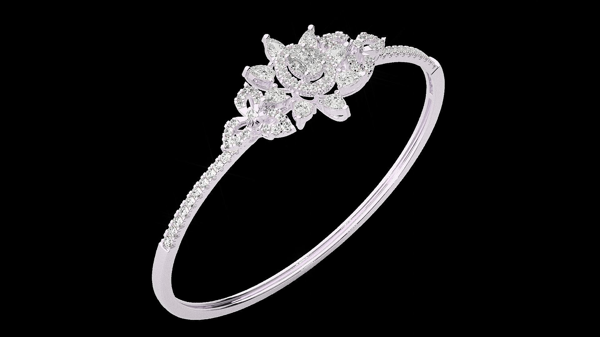 Diamond Bracelet Renders 3dm stl gem map 3D print model_12