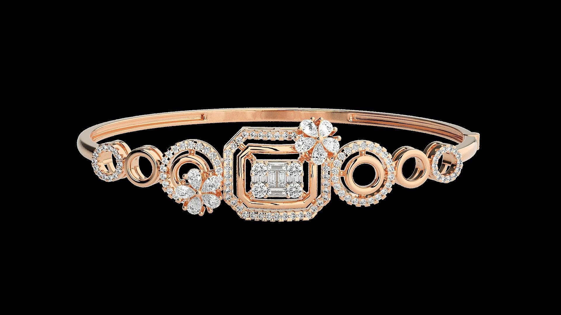 Diamond Bracelet Renders 3dm stl gem map 3D print model_1