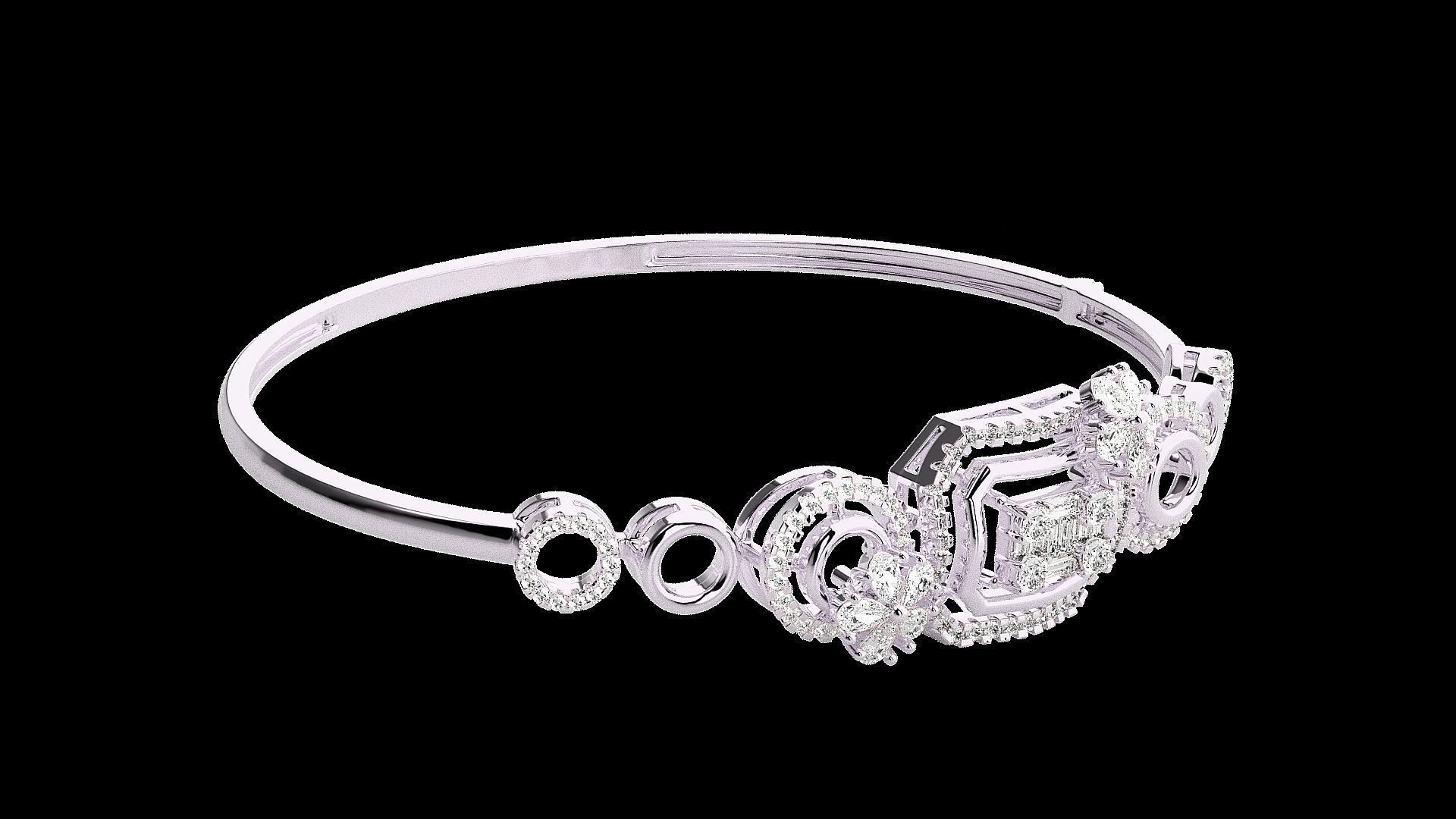 Diamond Bracelet Renders 3dm stl gem map 3D print model_9