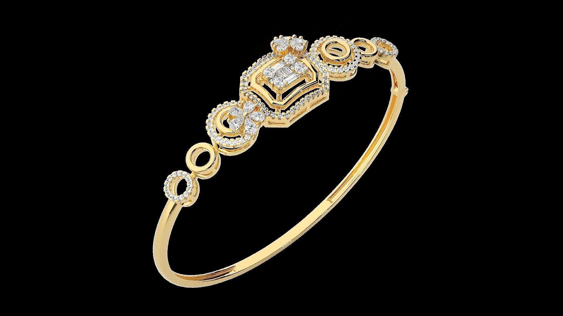 Diamond Bracelet Renders 3dm stl gem map 3D print model_17