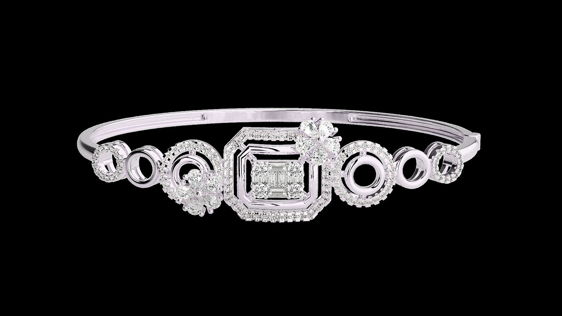 Diamond Bracelet Renders 3dm stl gem map 3D print model_7