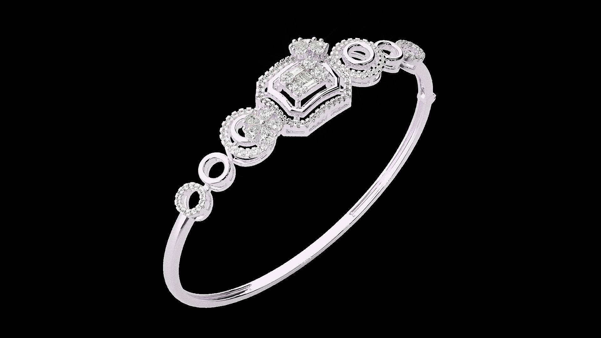 Diamond Bracelet Renders 3dm stl gem map 3D print model_11