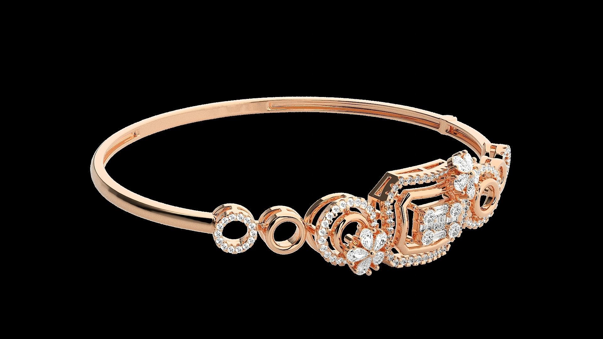 Diamond Bracelet Renders 3dm stl gem map 3D print model_4