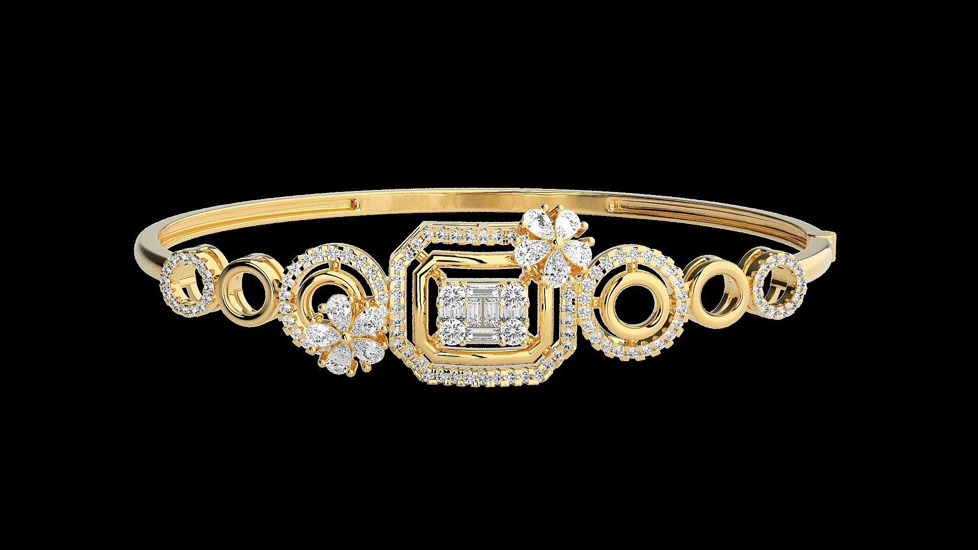 Diamond Bracelet Renders 3dm stl gem map 3D print model_14