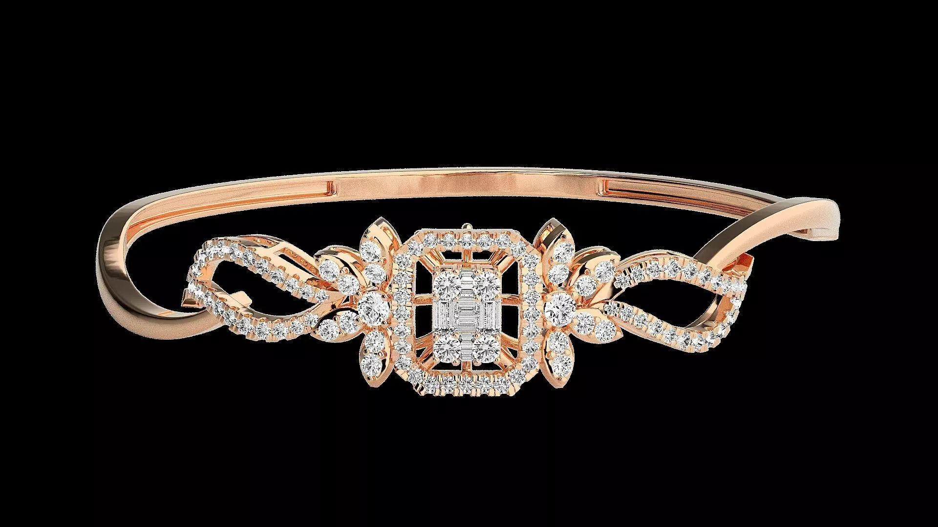 Diamond Bracelet Renders 3dm stl gem map 3D print model_0