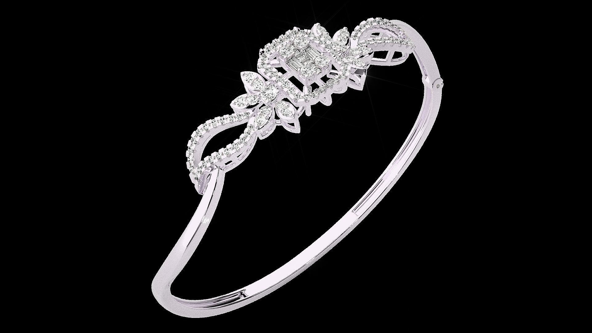 Diamond Bracelet Renders 3dm stl gem map 3D print model_12