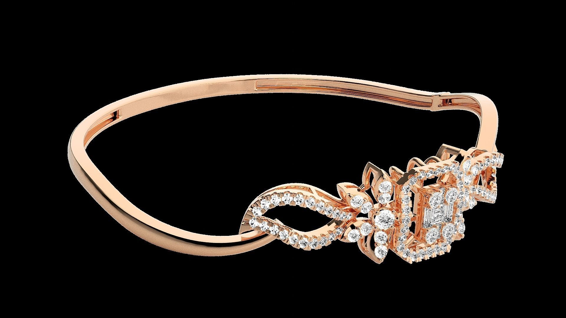 Diamond Bracelet Renders 3dm stl gem map 3D print model_3