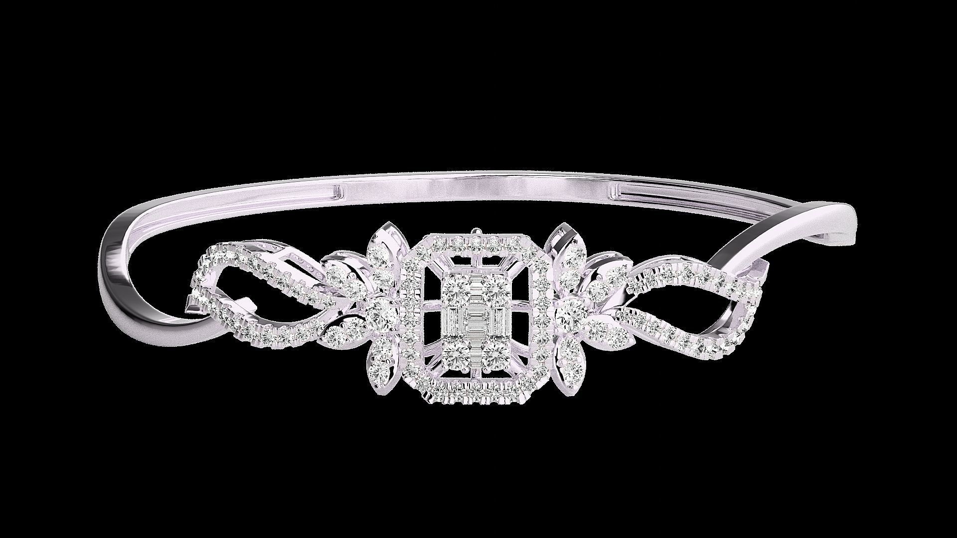 Diamond Bracelet Renders 3dm stl gem map 3D print model_8