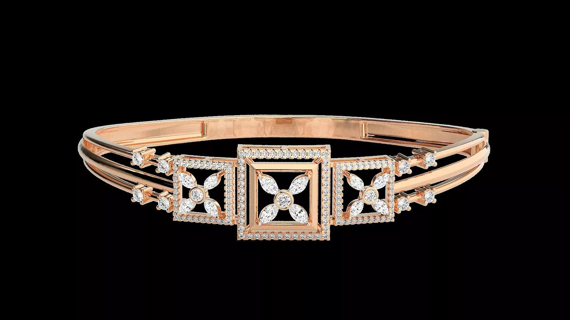 Diamond Bracelet Renders 3dm stl gem map 3D print model